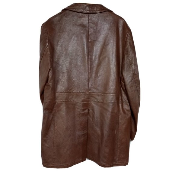 Vintage Saranac Custom Tailored Leather Jacket- Men's Size Large-XL - Picture 2 of 6